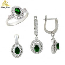 Gümüş zirkon taşlı set